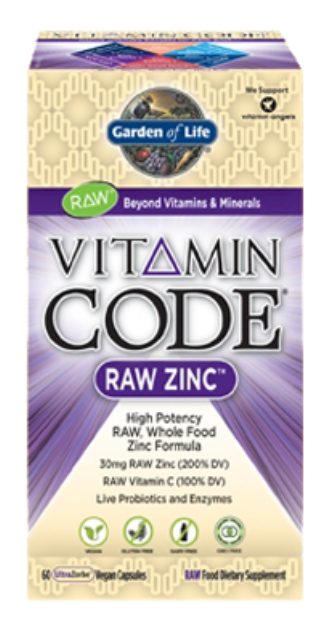 Vitamin Code Raw Zinc 60 Vegan Capsules by Garden of Life