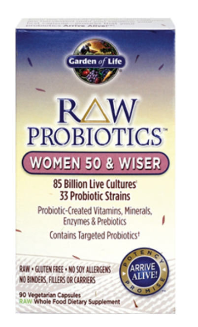RAW Probiotics Wom 50 & Wiser 90 Vegan Capsules by Garden of Life