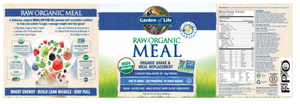 RAW Organic Meal Vanilla 17.1 oz by Garden of Life