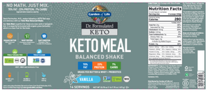 Keto Meal Vanilla 14 Servings by Garden of Life