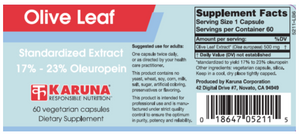 Olive Leaf Extract 60 Capsules by Karuna