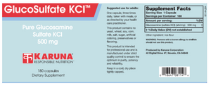 GlucoSulfate KCl 500 mg 180 Capsules by Karuna