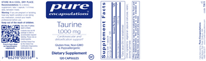 Taurine 1000 mg 120 Capsules by Pure Encapsulations
