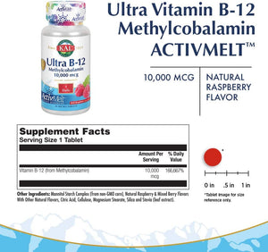 Ultra B-12 Methyl Rasp 30 tablets by Kal