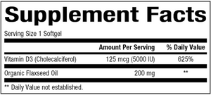 Vitamin D3 125 mcg 180 softgels by Bioclinic Naturals