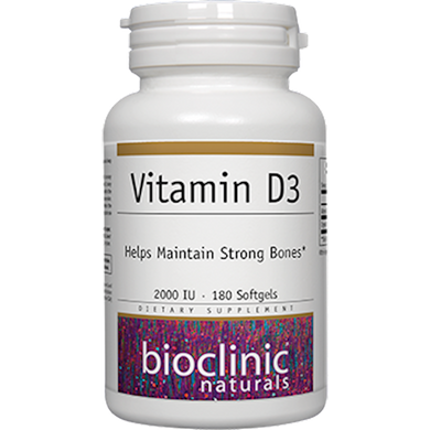 Vitamin D3 2000 IU 180 softgels by Bioclinic Naturals