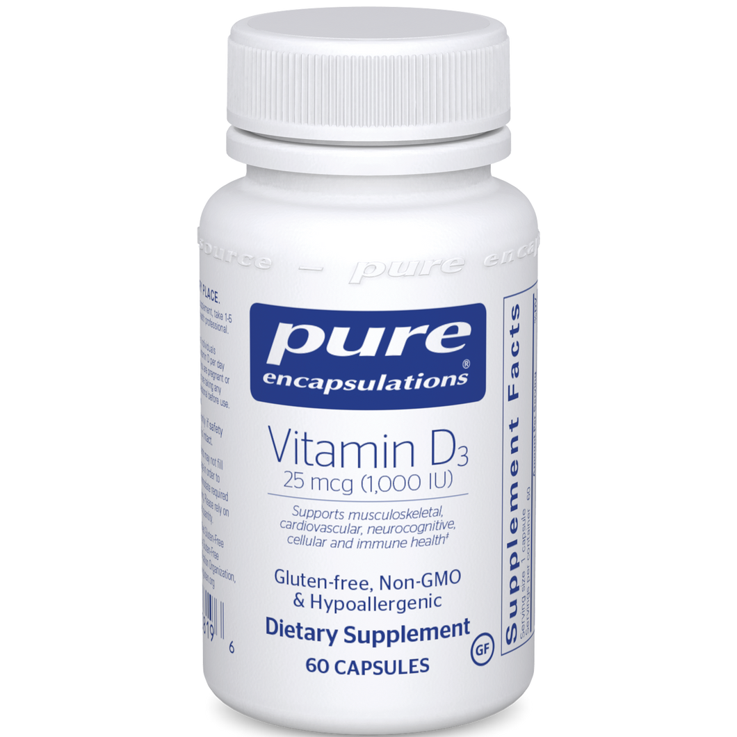 Vitamin D3 25mcg (1,000IU) by Pure Encapsulations
